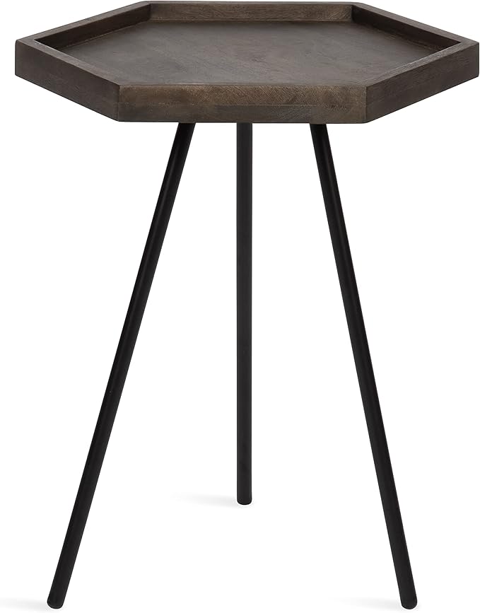 Kate and Laurel Kashvi Modern Side Table 17 x 15 x 20; Graywash; Decorative - Image 4