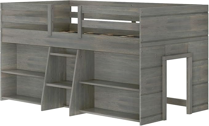 Max & Lily Modern Farmhouse Low Loft Bed, Twin Bed Frame - Image 4