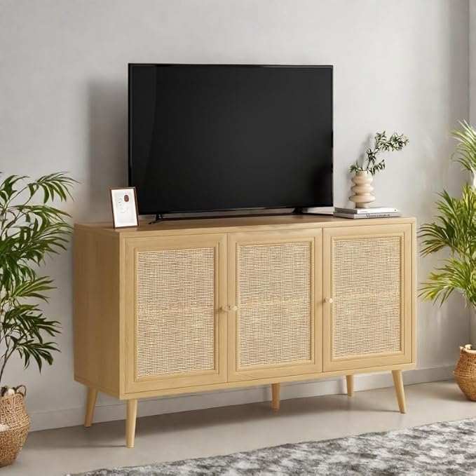 Rattan Entryway Table, Entertainment Center - Image 4
