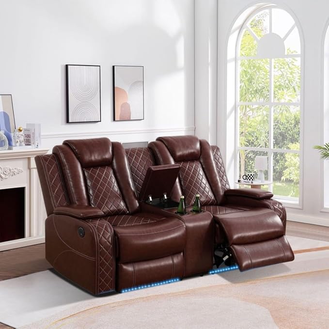 Electric Power Recliner Loveseat Set Living Room Furniture, Comfy Home Theater by Unknown
