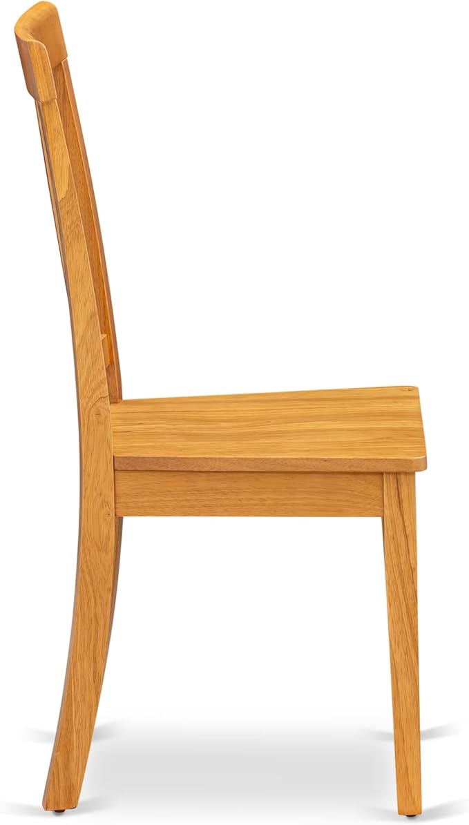 East West Furniture ANTI5-OAK-W 5 Piece Dining Room Table Set Includes a Round - Image 9