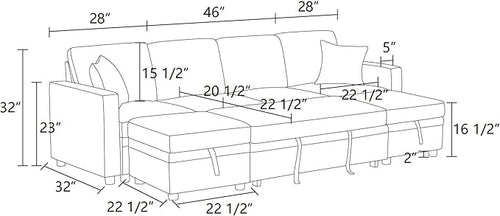 102 Inch L Shaped Sectional Couch - Image 2