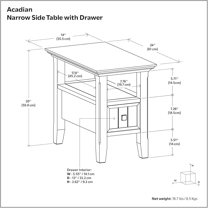 SIMPLIHOME Acadian 19-inch Wide Solid Wood End Table - Image 3