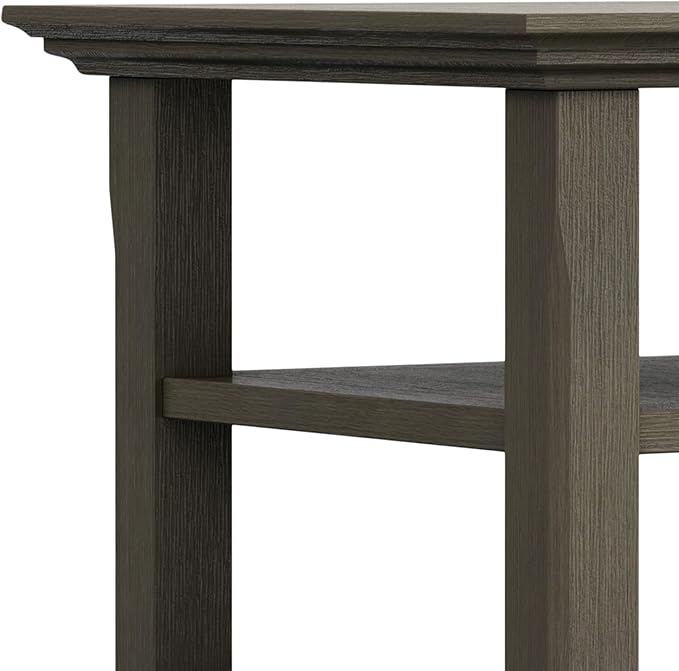 SIMPLIHOME Acadian SOLID WOOD 19 inch Wide Square Transitional End Table in - Image 6