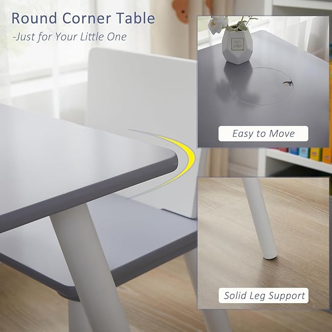 VECELO Activity Table and 2 Chair Set - Image 4