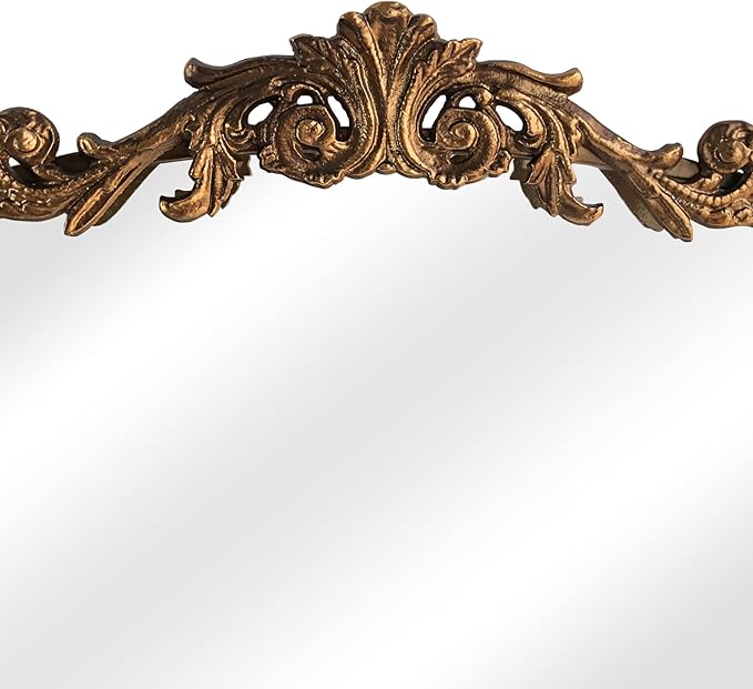 Antique Gold Arched Baroque Mirror 24x36 - Image 4