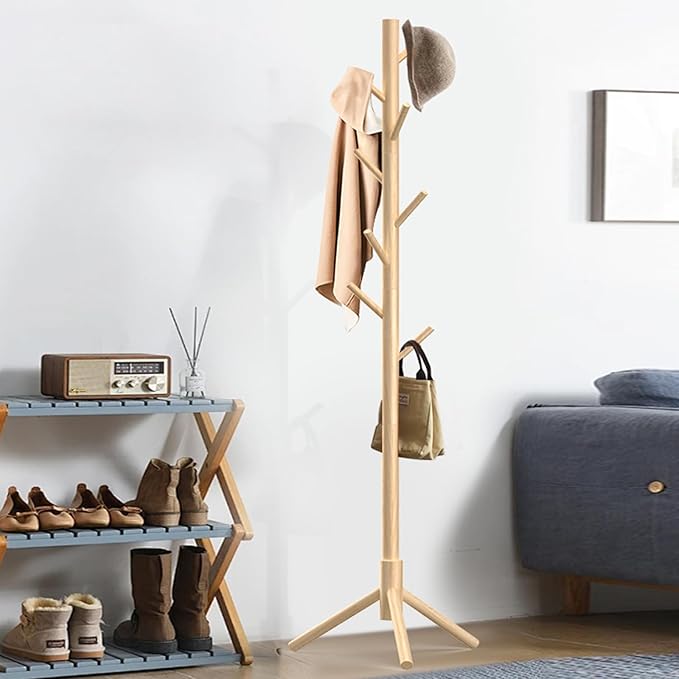 Wooden Coat Rack Stand, Freestanding Coat Rack - Image 8