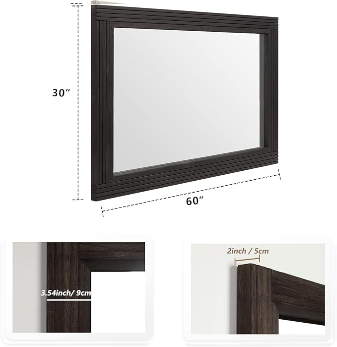 YOSHOOT Hand-Made Wooden Spliced Wall Mirror - Image 4