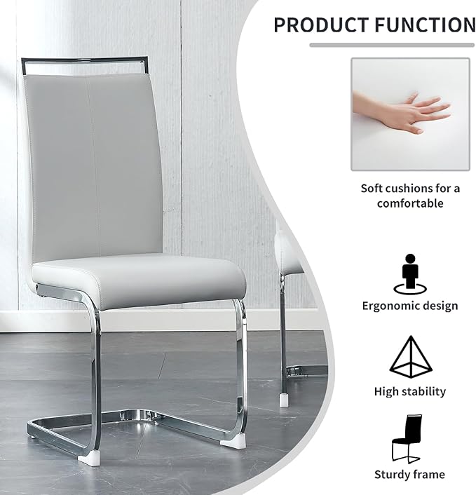 Dining Chairs Set, Kitchen Modern Metal Chairs - Image 4