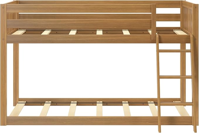 Max & Lily Fundamental Twin Low Bunk Bed, Kids Solid Wood Modern Bed Frame - Image 6