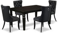 East West Furniture LGDA5-BLK-12 5 Piece Dining Set Includes a Rectangle Wooden by EastWestFurniture