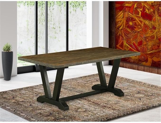 East West Furniture VT677 V-Style Mid-Century Modern Dining Table - Image 2