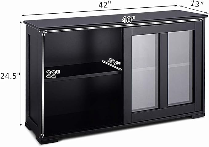 Costzon Kitchen Storage Sideboard, Antique Stackable Cabinet - Image 3