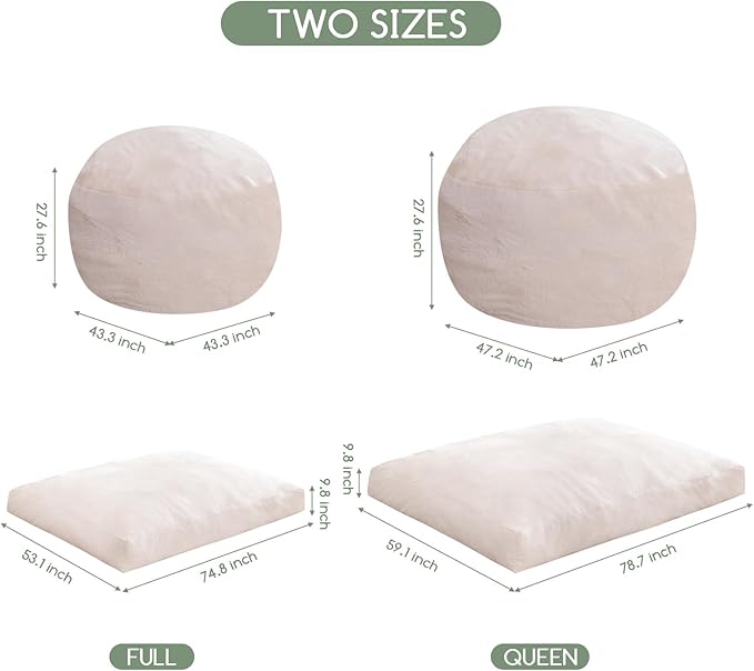 HIGOGOGO Giant Bean Bag Chair Bed - Image 2