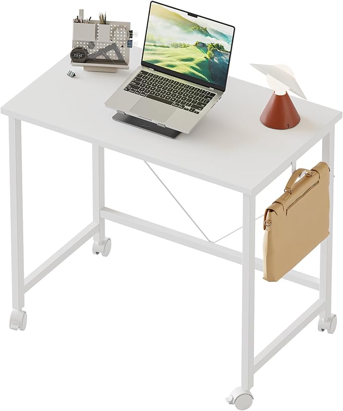 Rolling Computer Desk with Wheels, Gaming Desk by MERICONIA