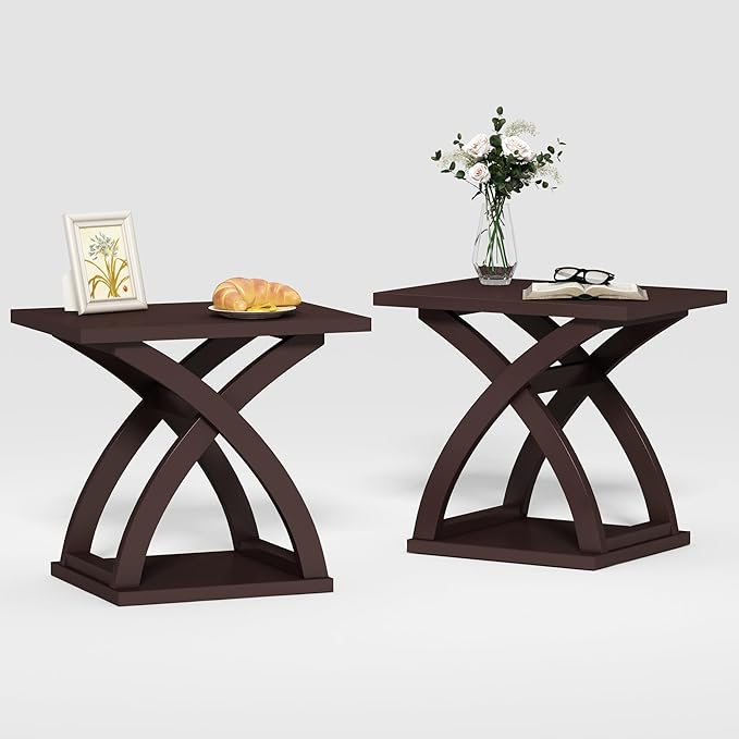 ChooChoo End Side Table Set of 2, Modern End Table by ChooChoo
