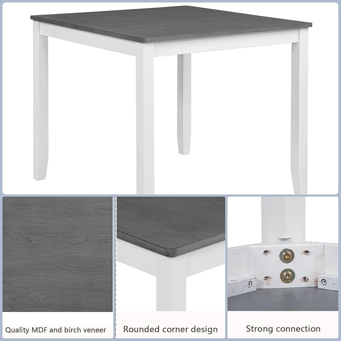 Dining Table Set for 4, 5-Piece Kitchen Table & Chairs Set - Image 4