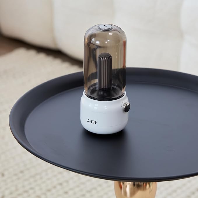 Modern Round Side Table with Gold Pedestal Base, Accent End Table - Image 5
