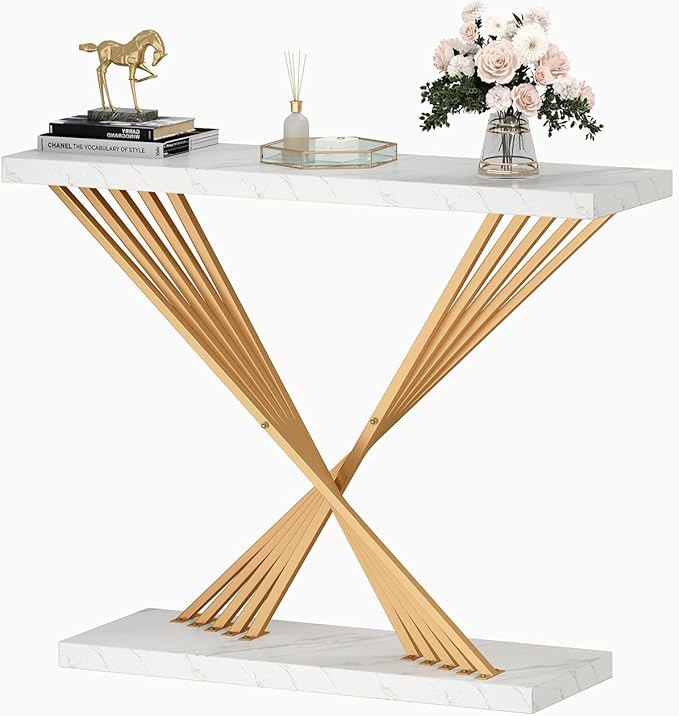 39.4 Inch Gold Console Table - Image 8