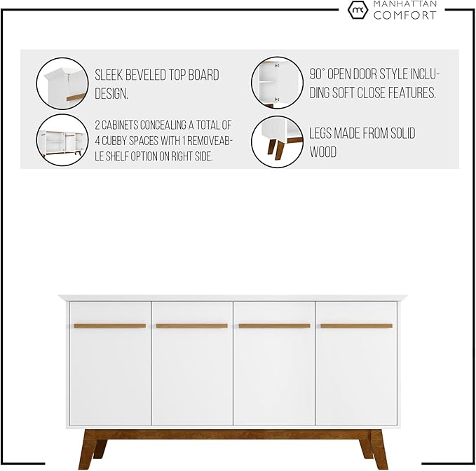 Manhattan Comfort Yonkers Mid Century Modern Sideboard Cabinet - Image 9