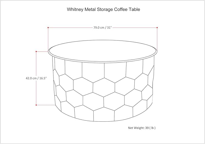 SIMPLIHOME Whitney Industrial 31 inch Wide Metal Storage Coffee Table in - Image 3