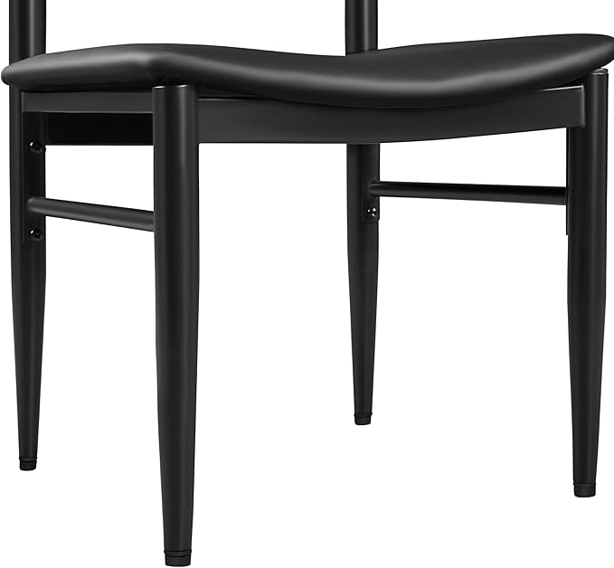 Yaheetech Dining Chairs Set of 4 Mid Century Modern Leather Dining Room Chairs - Image 7