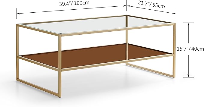 Shrine Glass Coffee Table, Dual-Layer Glass Coffee Table - Image 2