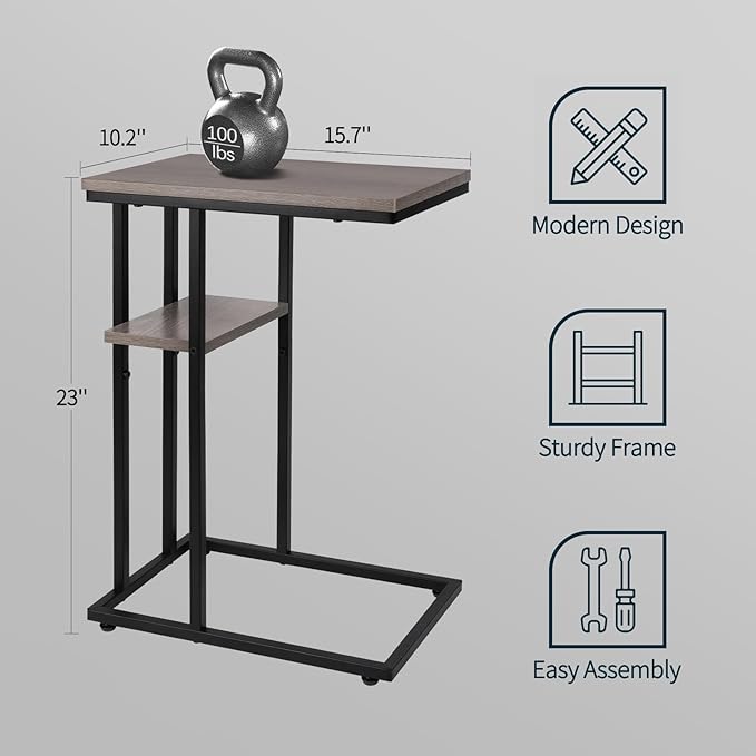 Yoobure C Shaped End Table, Side Table - Image 3