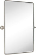TEHOME 27 x 35'' Farmhouse Brush Nickel Metal Framed Pivot Rectangle Bathroom by TEHOME