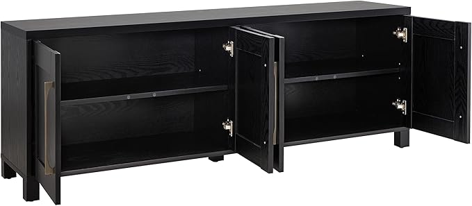 Henn&Hart Rectangular TV Stand for TV's up to 80" in Black Grain, TV Stands for - Image 6
