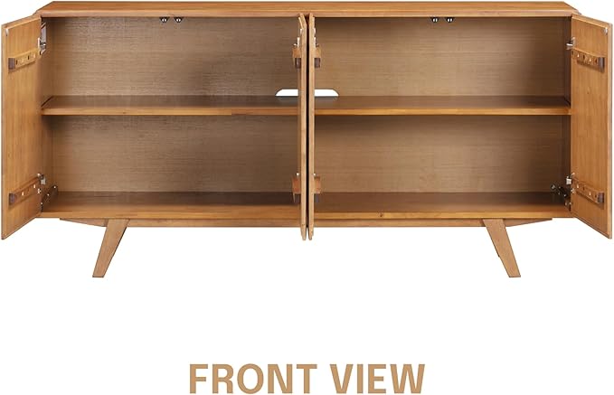 NTC Sapa Mid-Century Modern Solid Wood Sideboard – 4-Door Accent Buffet Cabinet - Image 5