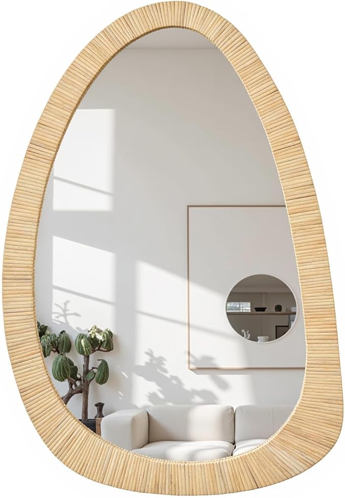 H HOMEWINS Rattan Mirror for Wall - Image 7
