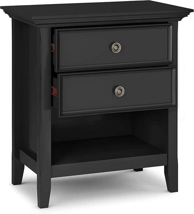 SIMPLIHOME Amherst SOLID WOOD 24 Inch Wide Traditional Bedside Nightstand Table - Image 4
