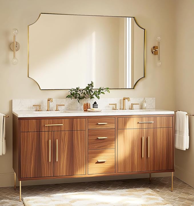 ANDY STAR 30x48 Inch Brushed Gold Mirror, Unique Rectangle Mirror - Image 3