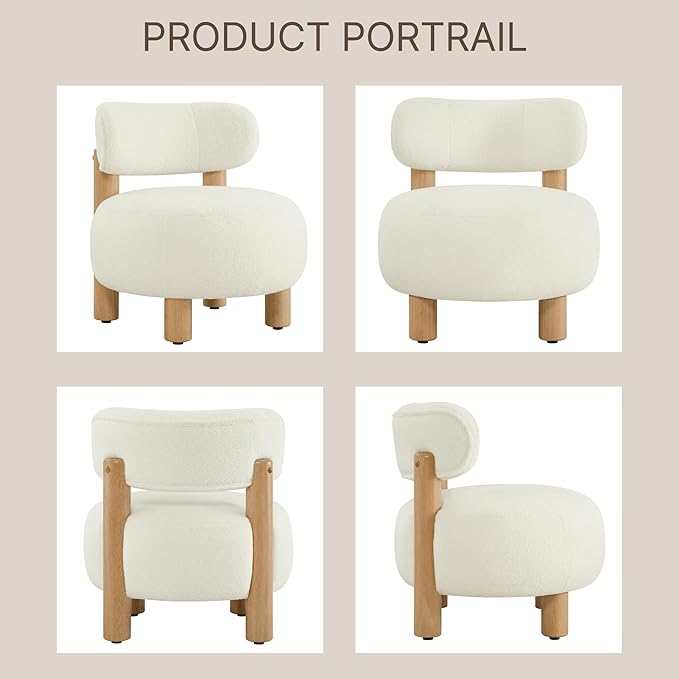 Modern Boucle Accent Chair, - Image 6