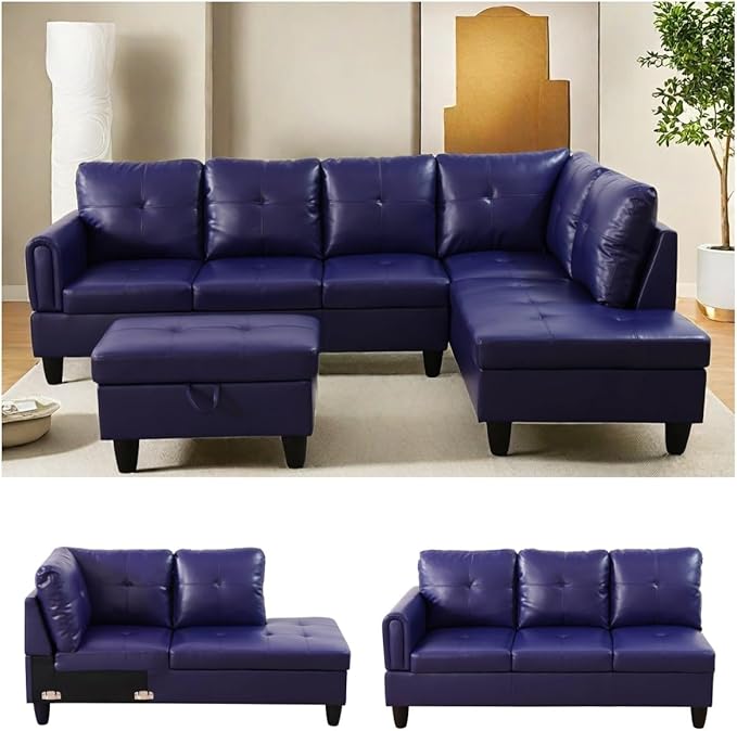 NAYSAYE Sectional Couch with Ottoman Storage, L Shaped Couch Sofa Furniture Sets - Image 6