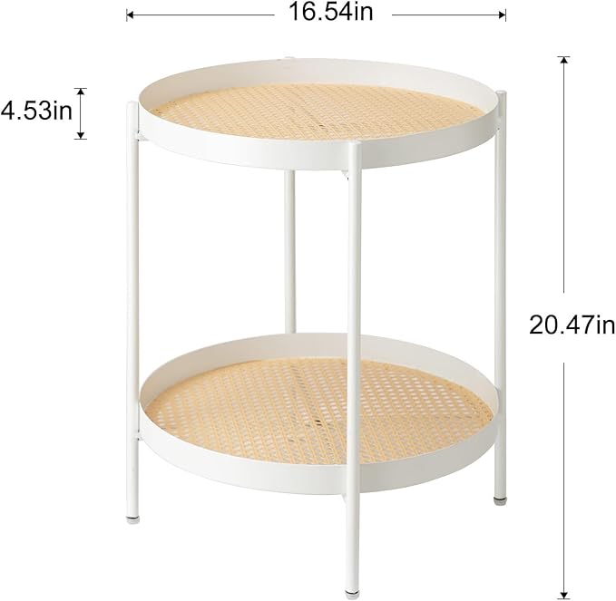 TeoKJ All Metal Side Table, 2 Tier Anti Rust End Table - Image 3
