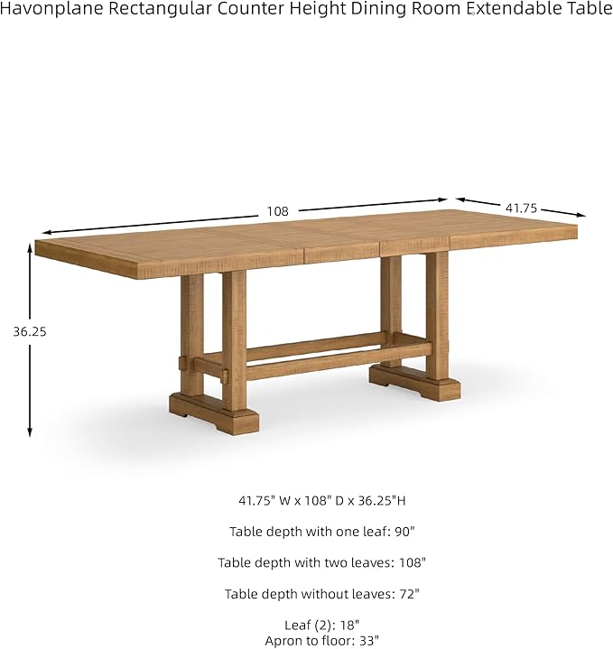 Signature Design by Ashley Havonplane Rustic Distressed Counter Height Dining - Image 3