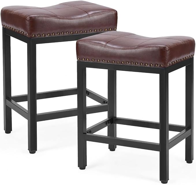 Counter Stools Set of 2 Upholstered Counter Height Bar Stools by Unknown