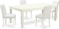 East West Furniture LGAB5-LWH-64 5 Piece Dining Table Set Includes a Rectangle by EastWestFurniture
