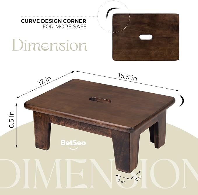 Wooden Step Stool No Assembly Needed, Bed Steps - Image 2
