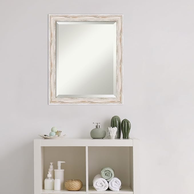 Amanti Art White Bathroom Mirror - Image 4