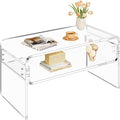2-Tier Acrylic Coffee Table, Side End Table by Unknown