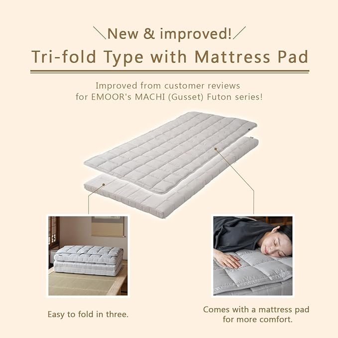 EMOOR Japanese Tri-fold Futon Mattress Machi - Image 5