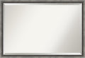 Amanti Art Grey Wall Mirror 26x38 Burnished Concrete Narrow Rectangle Bathroom by AmantiArt