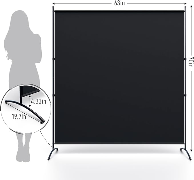 Room Divider 63''W x 71''H Large Single Panel, Privacy Screen - Image 2