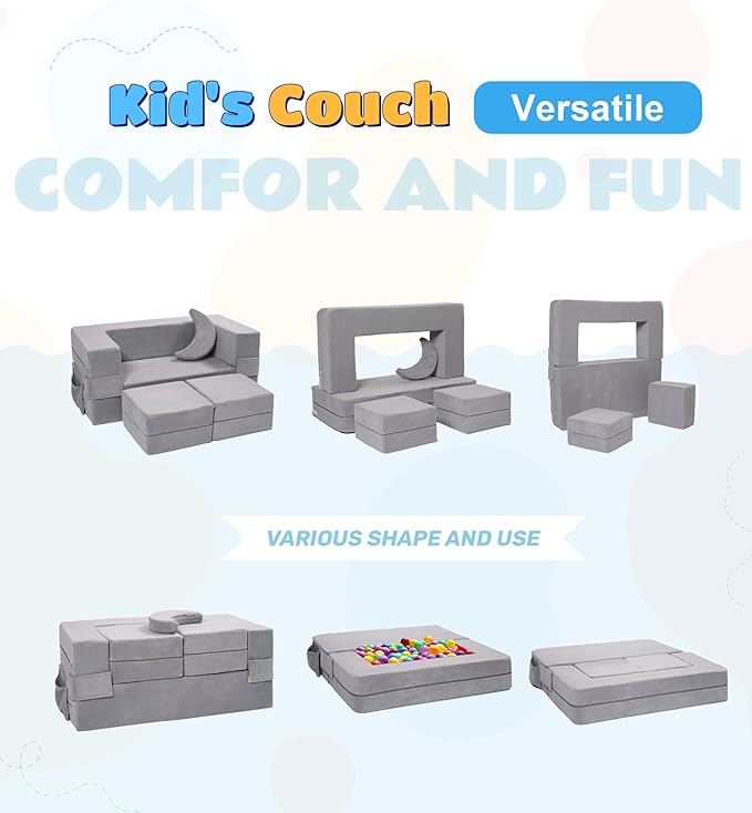 Modular Kids Sofa, Toddler Couch Foam Armchair - Image 3