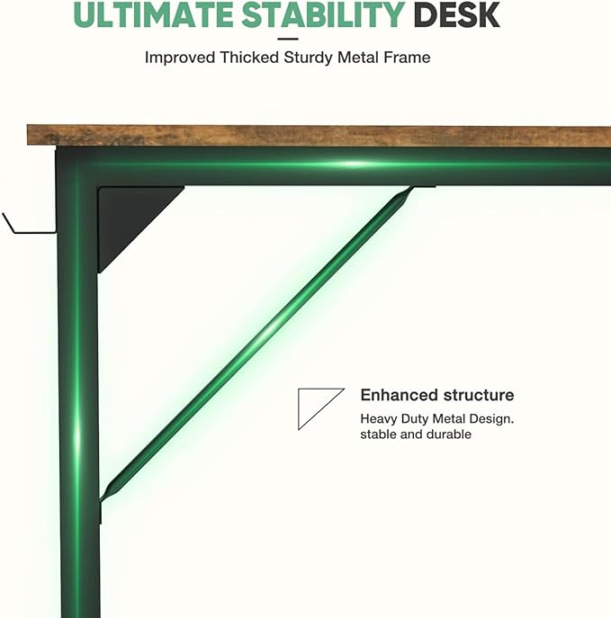 40 Inch Desk Office with Storage, Modern Simple Style Gaming Computer Table - Image 6