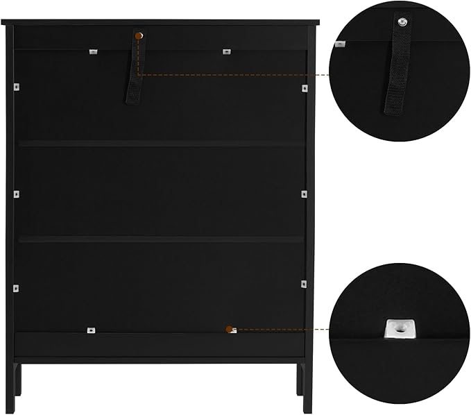 Iwell Storage Cabinet with Rattan Doors, Bathroom Storage Cabinet with - Image 8