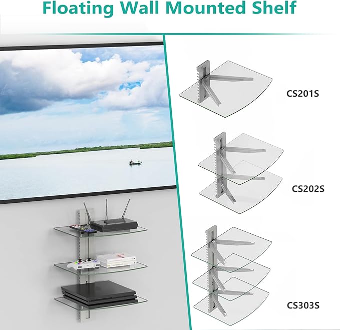 WALI Floating Entertainment Center Shelves, Holds Up to 17.6lbs, TV Shelf - Image 6